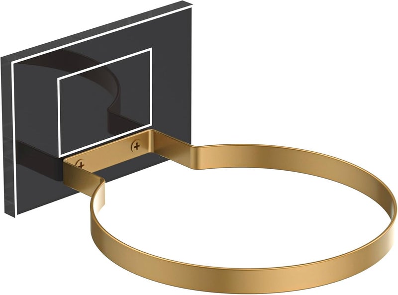 UoYeet Ball Holder Wall Mount for Basketball, Soccer, Football & Volleyball, Wall-Mounted Ball Display Rack with Acrylic Base & Gold Metal Ring, Sports Ball Storage for Boys Room, Garage, Gym, Office - Image 1
